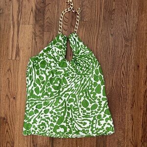 Milly of New York Vibrant Green Patterned Camisole